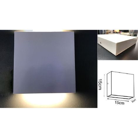 TRADE SHOP - Applique Led Quadrata 12w Slim Biemissione Luminosa Luce 4000k 3000k 6500k Xc9044 - -Bianco Caldo      -