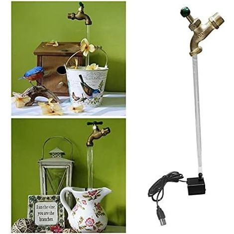 Invisible Coulant Arrosoir Fontaine Yard Art Décoration Flottant Robinet Fontaine Magique Suspendu Robinet Ornements De Bureau pour La Maison Jardin Cour Décor (Un verte) (1/5)