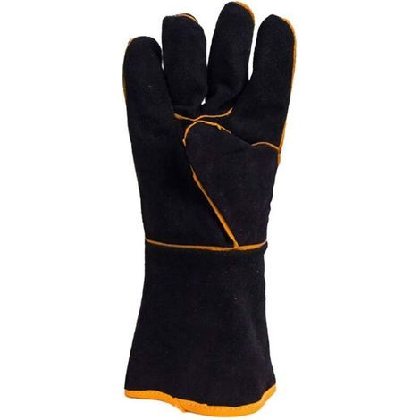 Gants de Soudeur en Cuir,Cuir avec coutures en kevlar,Gants résistants à la chaleur et au feu,Gants thermiques pour cheminée,poêle,four,grill,soudage,barbecue,support à marmite (1/5)