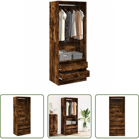 Kleiderschrank Räuchereiche -  Kleiderschrank Räuchereiche 80x50x200 cm Holzwerkstoffs (1/5)