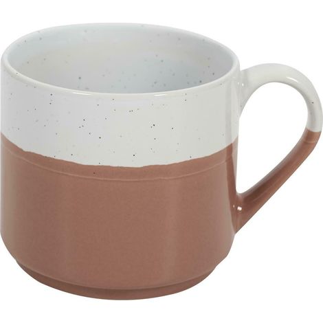Taza de cerámica Jumelle de 330 ml, rosa con lunares. (1/3)