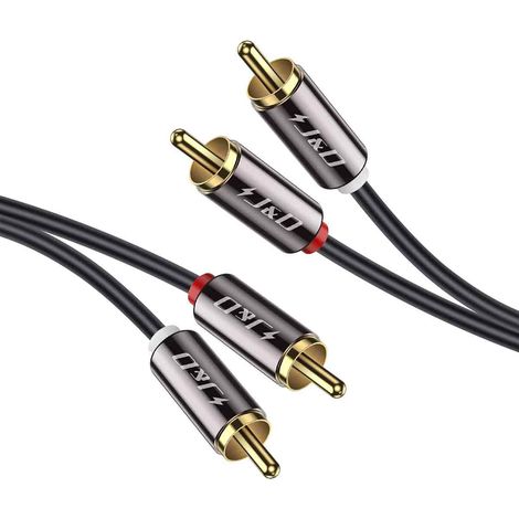 Câble RCA, plaqué or, 2 connecteurs mâles RCA vers 2 connecteurs mâles RCA, gaine en cuivre, 90 cm (3 pieds) (1/5)