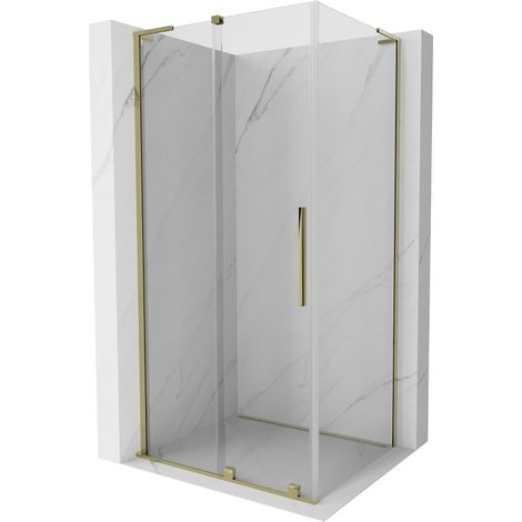 Cabine de douche coulissante Mexen Velar L 110 x 80 cm, transparent, dorée - 871-110-080-03-50 (1/5)