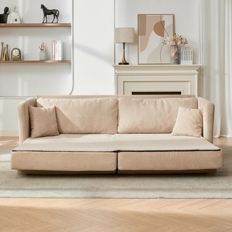 Canapé-lit en tissu moderne et minimaliste, convertible multifonction – sofa de relaxation pour salon, bureau et studio, canapé convertible double pliable pour petits espaces (1/5)