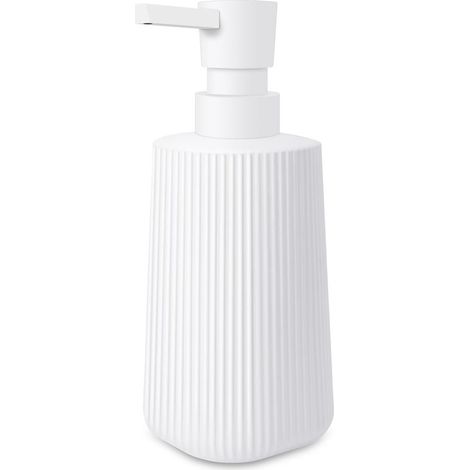 Distributeur de savon,Distributeur Savon Moderne Distributeur de Savon pour Salle de Bain & Cuisine en Verre Distributeur de Savon de Salle de Bain 250ml pour Salle de Bain Plan de Travail (Blanc - 1