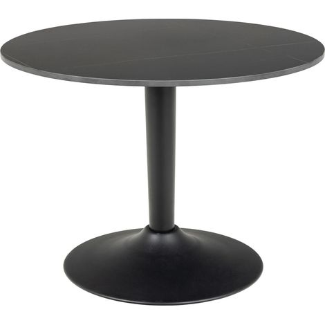 Mesa de centro Norsica 742, Mármol negro, 45x0x0cm, Diámetro: 60, Cerámica, Redonda