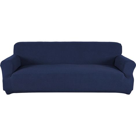 Copridivano elasticizzato in spandex, copridivano a 3 posti per soggiorno, copridivano antiscivolo con fondo elastico, copridivano blu navy, protezione per mobili per cani e gatti, blu navy (1/3)