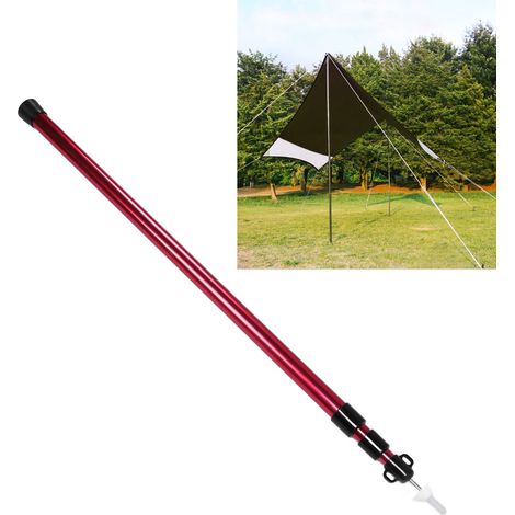 Ausziehbare Zeltstange aus Aluminiumlegierung, ultraleicht, tragbar, rot, französisch, für Outdoor-Aktivitäten, Camping (1/5)