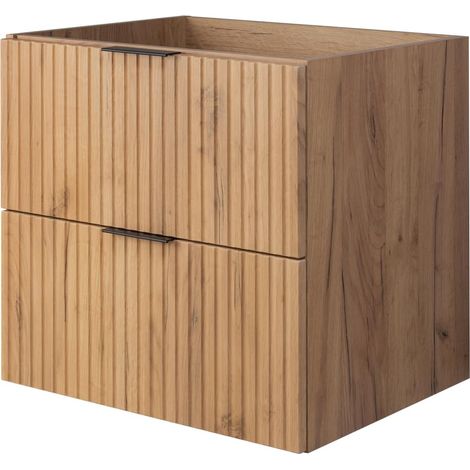 Mobile lavabo, Rovere Craft, 60 x 57 x 46 cm, maniglia nera, senza piano di lavoro (1/5)