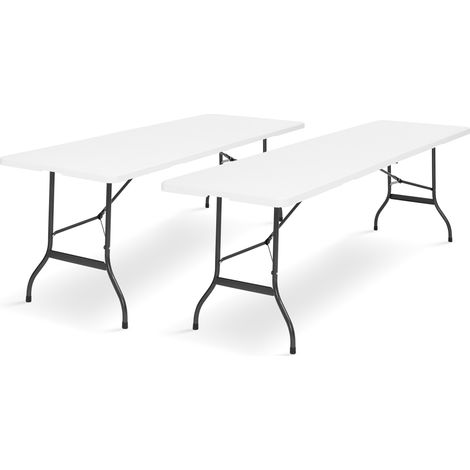 Set di 2 tavolini pieghevoli portatili da 180 cm, per il campeggio o il divertimento (1/5)