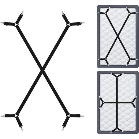 Tendeur de drap 2 pièces, sangles élastiques réglables pour matelas pour toutes les tailles de lit
