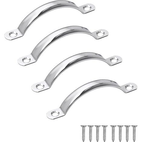 Set mit 4 Edelstahlgriffen für Möbel, Küche, Schublade, mit Schrauben, 80 mm Mittenabstand. (1/5)