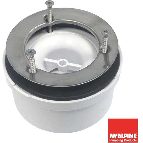 Bonde de douche à évacuation verticale – Diamètre 90 mm – Sortie 40/50 mm – Débit 35 litres/min – Coupelle inox amovible – Mcalpine