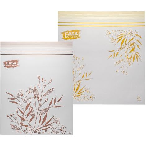 SACCHETTI PER ALIMENTI RICHIUDIBILI motivo ocra - cm 16,5 x 15 - pz 25 motivo ocra - cm 16,5 x 15 - pz 25