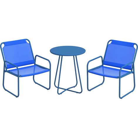 Salon jardin 3 pièces, 2 fauteuils et table ronde, finition soignée (1/5)