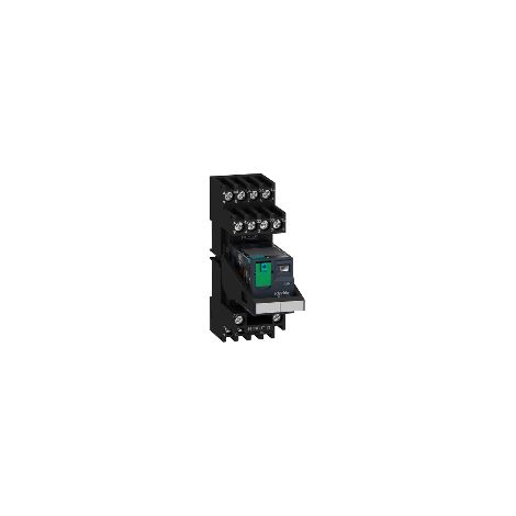 Zelio Relay RXM - relais sur embase cont mixtes - 4OF - 6A - test+DEL - 24VDC