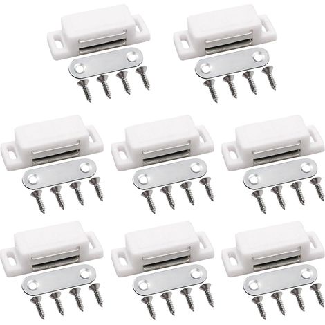 8 Pièces Aimant Porte Placard avec 32 Vis Aimant Placard Conception Magnétique Loqueteau Magnétique Forte Adsorption Ferme Porte pour Armoires Cuisine Armoires Salle Bain Murales (Petit) (1/5)