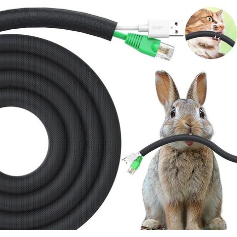 Geflochtener Kabelschutzschlauch Selbstschließend 3 Meter 10 mm Schwarz (1/5)