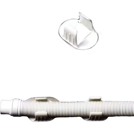 Support de Fixation pour Tuyau de Vidange de Machine à Laver en Pvc Blanc, Facile à Installer, Lot de 4 Pièces pour Murs Lisses et Carrelage (1/5)