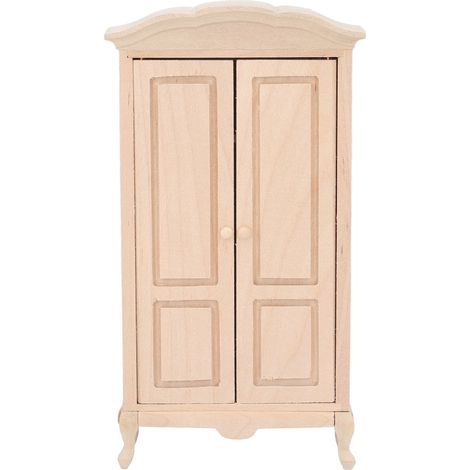 Armoire Miniature 1/12 pour Maison de Poupée avec Portes Doubles, Accessoire Meuble (1/5)