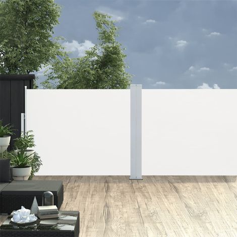 Auvent latéral rétractable Paravent extérieur Brise Vue Rétractable pour Jardin, Balcon, terrasse Crème 140 x 1000 cm NDTN7356871 (1/5)