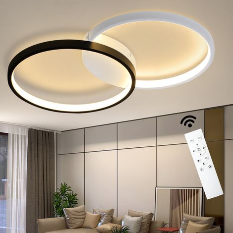 GBLY LED Plafoniera Lampada da soffitto nera - 55W Lampada moderna per soggiorno dimmerabile con telecomando Lampada da camera da letto 45CM Design in metallo Lampada da cucina
