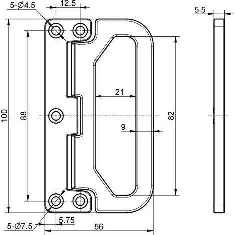 (Argent - Chine continentale) Poignée de coffre robuste, résistante à l'usure, polyvalente et facile à monter en surface, pour armoires, coffres à outils, malles et caisses de rangement. (1/5)
