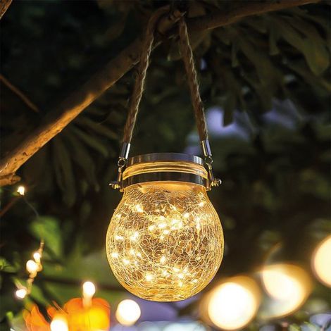 Éclairage solaire de jardin - Suspension/lampe de table d'extérieur « Betsy » - Lampe de camping rechargeable - Lumière blanc chaud - Lampe d'extérieur à énergie solaire (1/5)