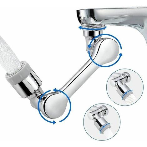 1080 Degree Swivel Faucet Extension, 1080° Swivel Aerator Faucet Accessory with 2 Spray Functions, Air Bubbler Faucet Extension for Threaded Faucets MUMU (1/4)
