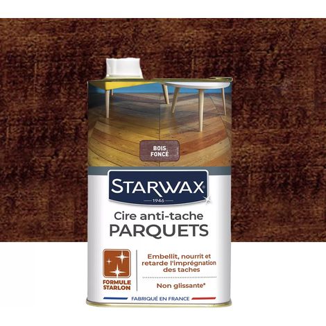 Cire Anti-Tâche Parquets STARWAX Bois Foncé 1 L (1/3)