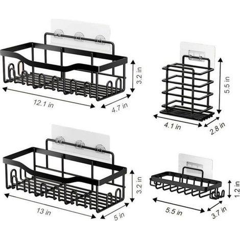 Étagère de salle de bain sans perçage - étagère murale - étagère de douche - étagère de rangement - étagère de salle de (1/4)