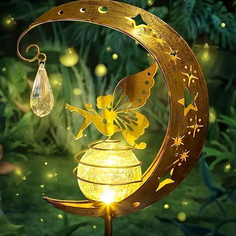 Lampe féérique lunaire d'extérieur à énergie solaire IP65, lampe statue de jardin lunaire, lampe décorative LED (1/5)