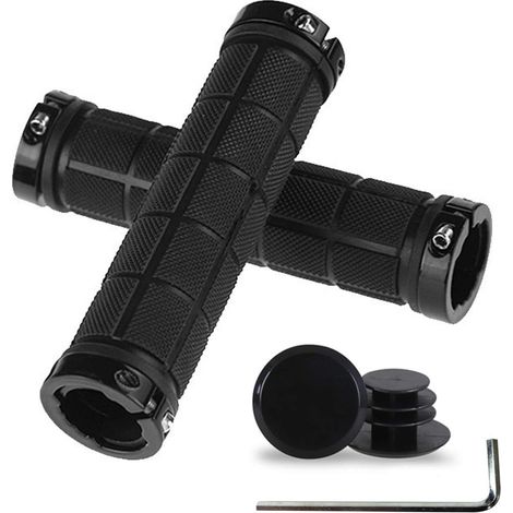 Fahrradgriffe Gummi Anti-Rutsch für MTB BMX Trekking, 22mm Lenker, Schwarz (1/5)