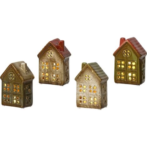 Casita decorativa navideña con LED 7 x 4,5 x 11,5 cm (1/3)