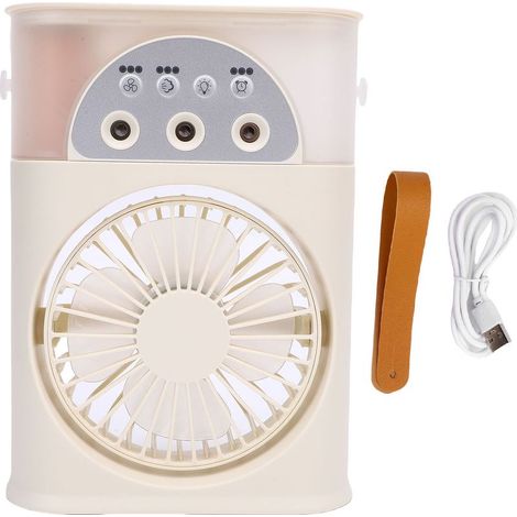 Raffreddatore d’aria portatile ricaricabile da 4000 mAh, 3 velocità, 3 ugelli di nebulizzazione, serbatoio da 250 ml, silenzioso e compatto (1/4)