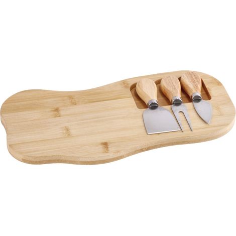 Regalo Italiano Tagliere Formaggio 33 x 15 Cm con 3 Coltelli