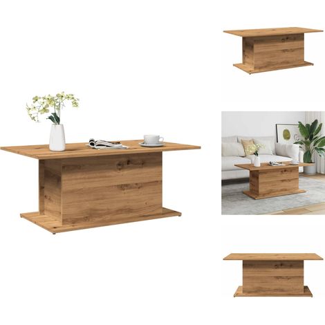 Table basse chêne artisanal 102x55,5x40 cm bois d'ingénierie - Table Basse - Tables Basses - Table D'appoint - Bout De Canapé (1/5)