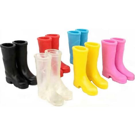 6 paires de mini bottes de pluie, mini décorations de maison, petites chaussures de pluie décoratives (1/5)