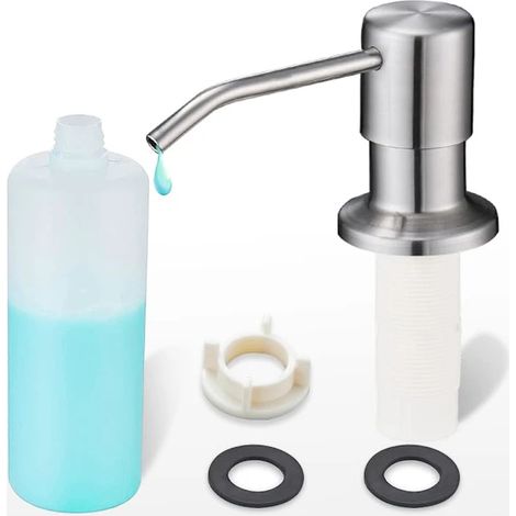 Waschbecken-Seifenspender mit gebürsteter Nickeloberfläche, integriertem Edelstahl-Spender und 400 ml Fassungsvermögen. – AquaForge (1/5)