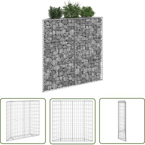 Lit surélevé à gabion Jardinière à gabion Poteau à panier de gabion en trapèze Acier galvanisé 100x20x100 cm KOL1015 (1/5)