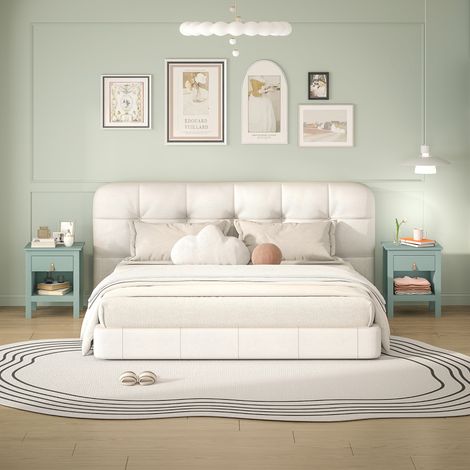 Set di 2 comodini con cassetto e vano a giorno, 45 x 40 x 55 cm, verdi