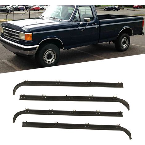 Kit de joint de vitre avant noir en 4 pièces pour Ford F150 F250 F350 Bronco 1987-1997 E7TZ1521452A (MW-1003) (1/5)