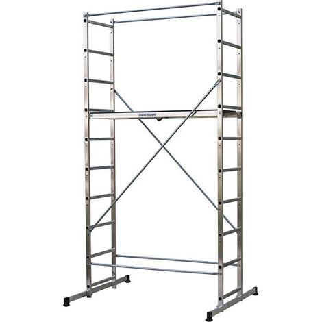 Centaure – Échafaudage domestique 3.78m – Hauteur de travail max 3.78m – Plateau antidérapant 1.30x0.46m – Montage facile avec 1 personne
