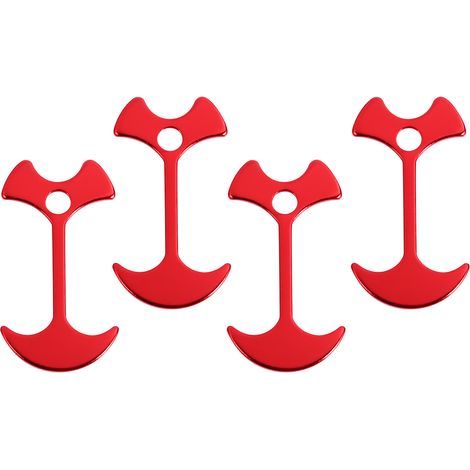 Set mit 4 Aluminium-Zeltheringen für Outdoor-Camping, Windseil, Ankerketten, Terrassenbodenheringe (rot) (1/5)