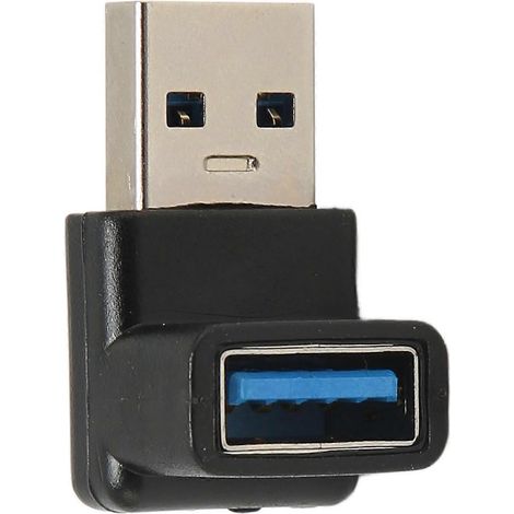 Adaptateur USB mâle vers USB femelle à angle droit (90 degrés), petit et portable, pour le transfert de données et la charge à haut débit (10 Gbit/s) via USB 3.1. (1/5)