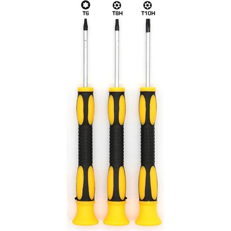 Sicherheitsschraubendreher-Set mit T6-, T8H- und T10H-Bits für Reparaturen (1/4)