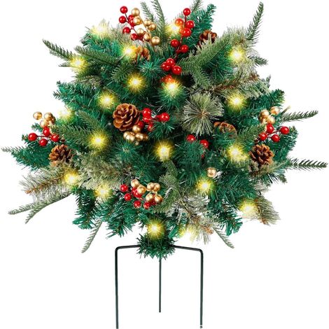 Arbre De Noël En Pot - 40 Cm - À Led Pré-Installées - Pour Extérieur Et Intérieur - Filler Pour Urne Ou Jardinière - 1 Pièce (1/5)
