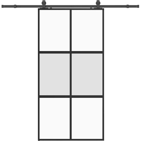 Maison Exclusive - Schiebetür mit Beschlag Schwarz 102,5x205 cm H