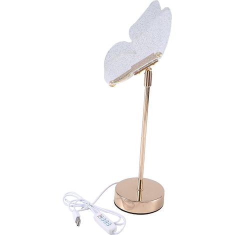Lampe de table en forme de papillon, interrupteur pour éclairage intérieur, décoration intérieure, chambre, lampe de chevet, salon, lampe de bureau, à brancher. (1/5)