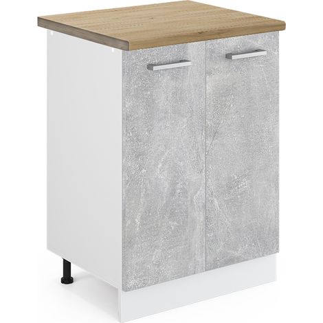 Mobiletto base cucina R-Line, Calcestruzzo, 60 cm , PL Rovere, Vicco (1/5)